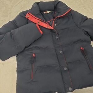 Boden Navy and Red Puffer Jacket